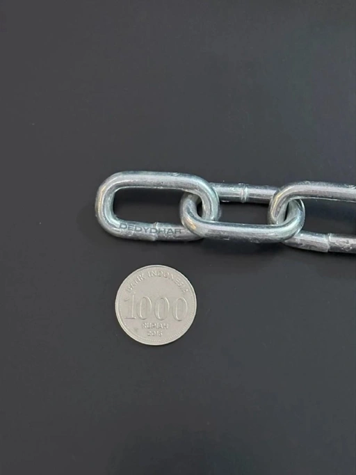 Rantai Besi 5mm 3/16inch / Rantai Pagar Portal Gembok Motor Kuat Galvanized 1 Meter