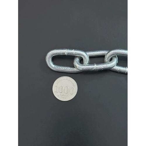 Rantai Besi 6mm 1/4inch / Rantai Pagar Portal Gembok Motor Kuat Galvanized 1 Meter
