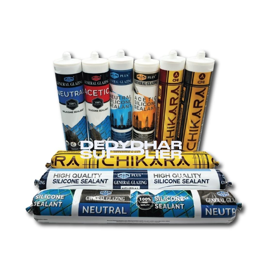 Silicone Sealant General Glazing Netral Multipurpose / Lem Sealant Kaca Interior Alumunium Kamar Mandi Dapur Kuat Waterproof Premium