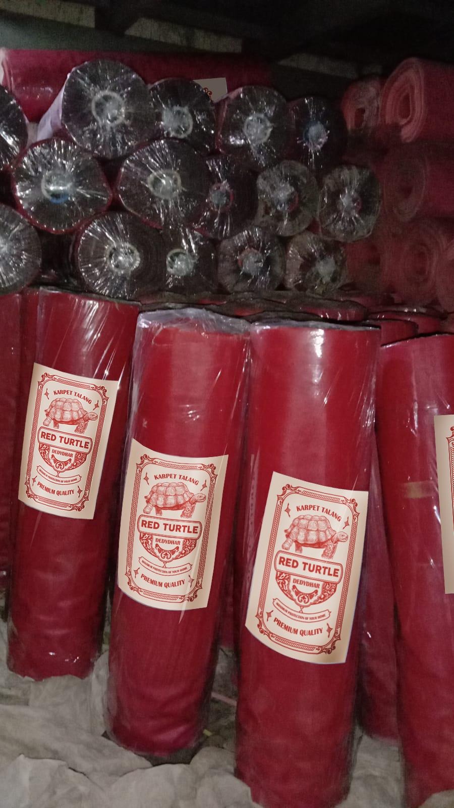 Karpet Talang Air Merah Hitam 55 cm / 90 cm / 110 cm Rollan 50 Meter