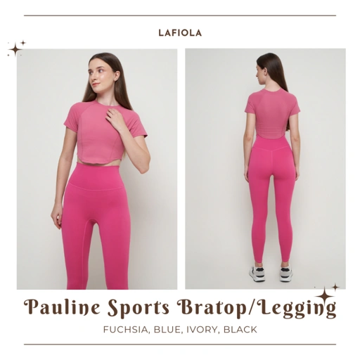 Image of PREMIUM PAULINE SPORTS BRATOP or LEGGING Olahraga Yoga Workout Gym