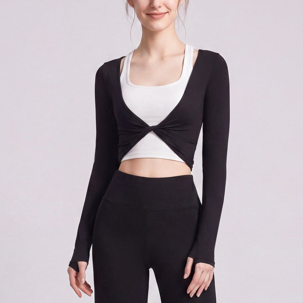 LAFIOLA - Bolero Wanita Lengan Panjang Crop Top Sport Outer Gym Yoga (ZARIA)