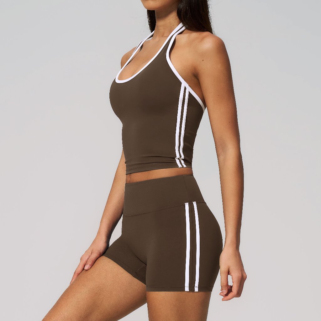 LAFIOLA - Atasan Sport Wanita Halter Top or Short Celana Pendek Gym Tennis Yoga Pilates (JOLIN)