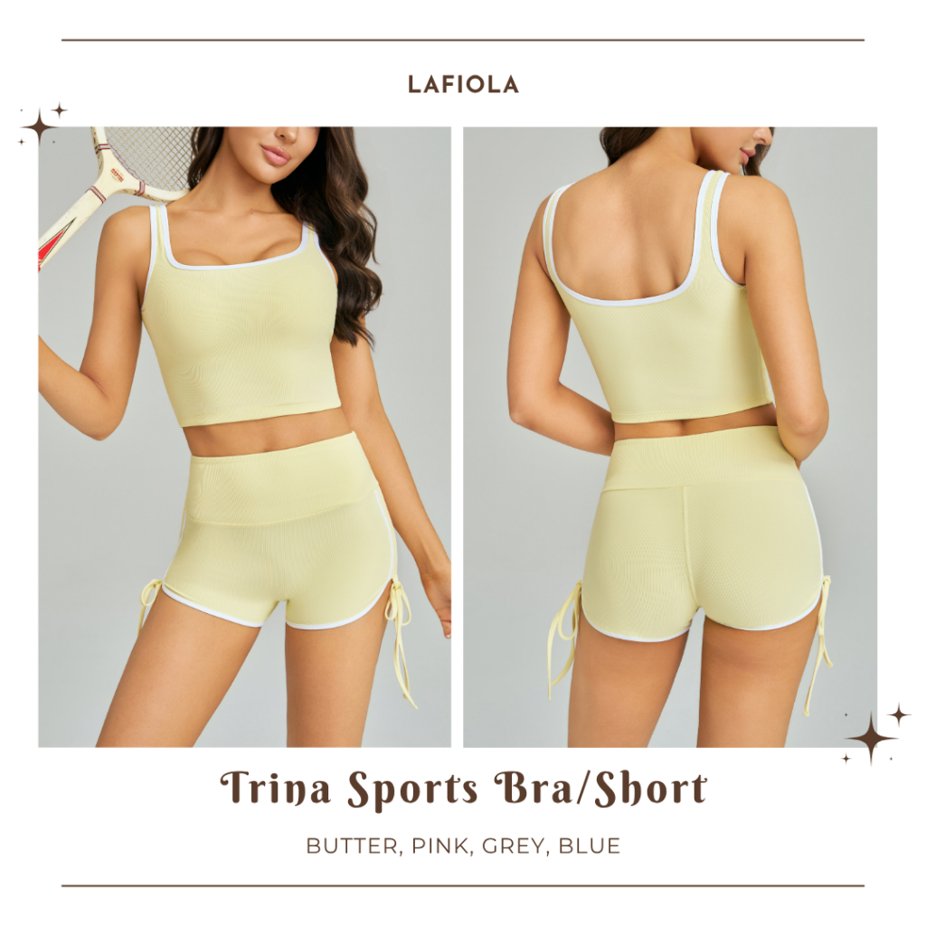 LAFIOLA - Sport Bra Wanita or Short Olahraga Yoga Pilates Gym (TRINA)