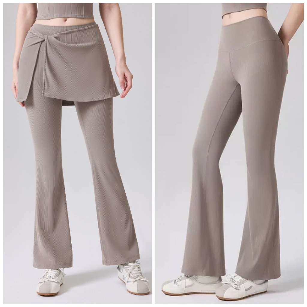 LAFIOLA - Celana Olahraga Wanita 2in1 Rok Flare Legging Sport Gym Yoga Pilates (JESS)