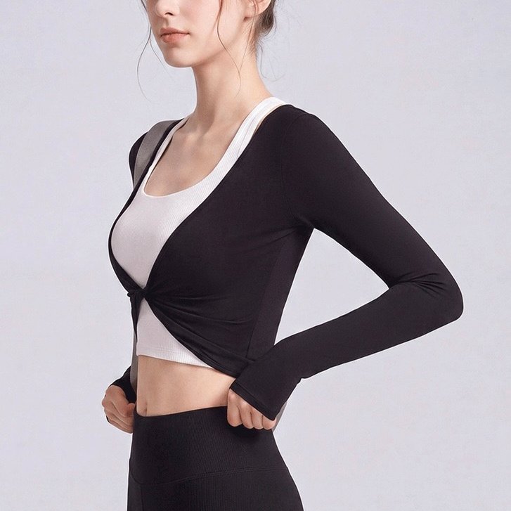 LAFIOLA - Bolero Wanita Lengan Panjang Crop Top Sport Outer Gym Yoga (ZARIA)