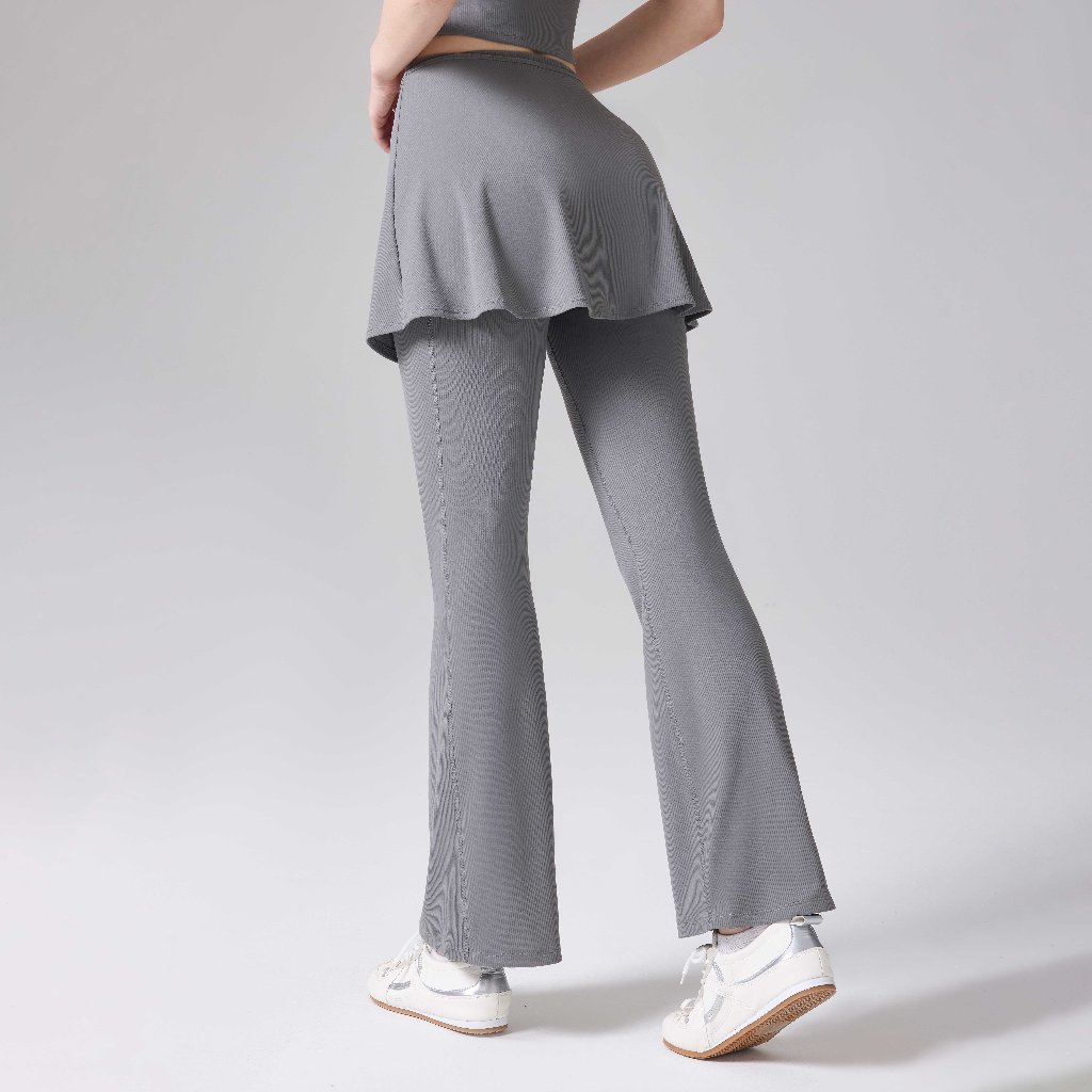 LAFIOLA - Celana Olahraga Wanita 2in1 Rok Flare Legging Sport Gym Yoga Pilates (JESS)
