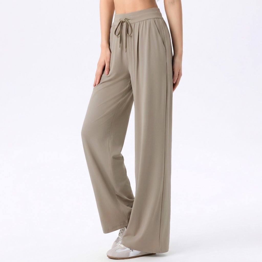 LAFIOLA - Celana Culottes Wanita Olahraga Wide Leg High Waist Drawstring Sport Gym Yoga (KATNISS)