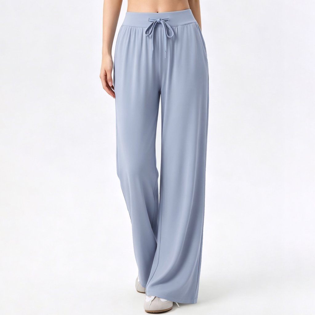 LAFIOLA - Celana Culottes Wanita Olahraga Wide Leg High Waist Drawstring Sport Gym Yoga (KATNISS)