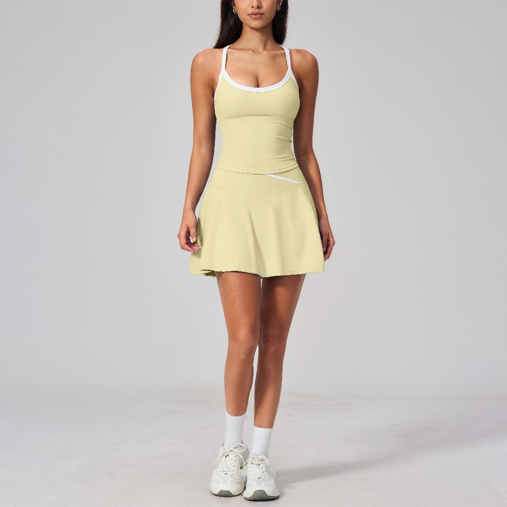 LAFIOLA - Sport Bra Wanita or Skort Rok Pendek Olahraga Padel Tennis Golf (FAWN)