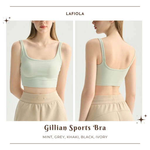 LAFIOLA - Sport Bra Wanita Yoga Pilates Crop Top Tanktop Seamless (GILLIAN)