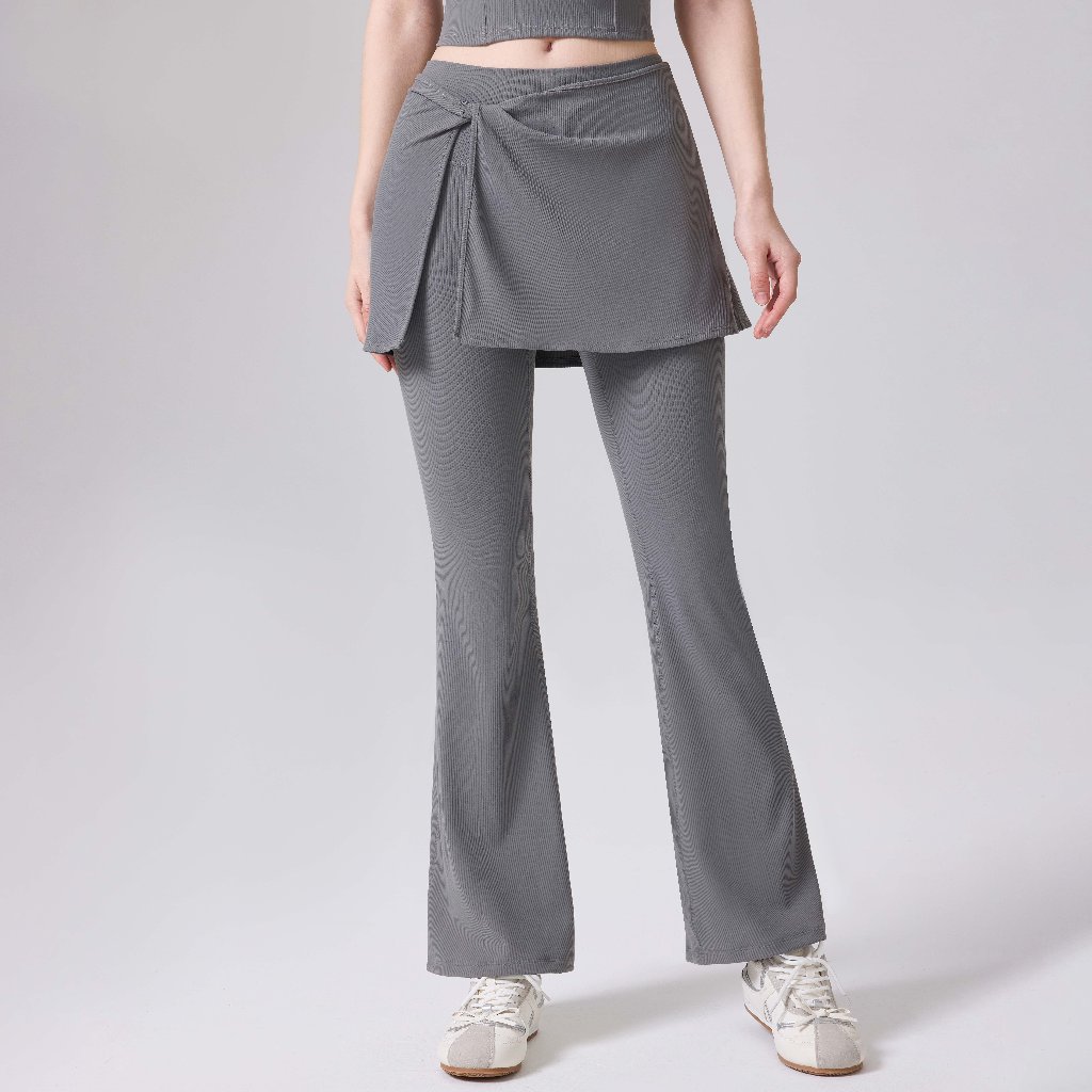 LAFIOLA - Celana Olahraga Wanita 2in1 Rok Flare Legging Sport Gym Yoga Pilates (JESS)