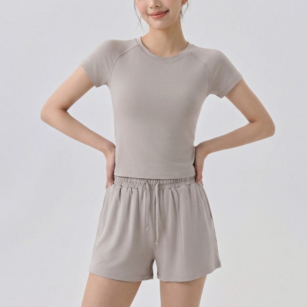 LAFIOLA - Atasan Wanita Sport & Celana Panjang Pendek Olahraga Gym Yoga Pilates Lounge Wear (KATYA)