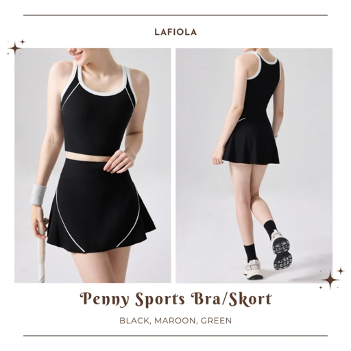 LAFIOLA - Sport Bra Wanita or Rok Sport Wanita High Waist Padel Tennis Golf (PENNY)