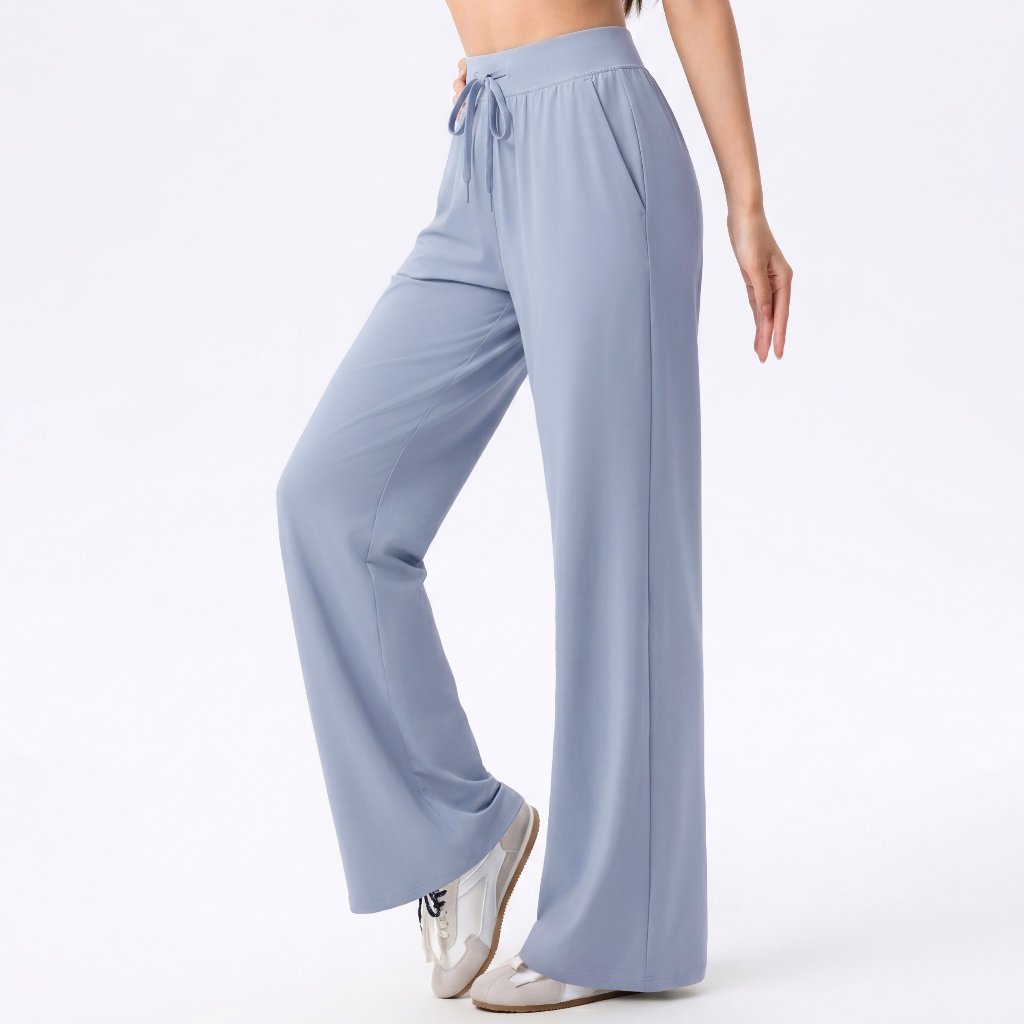 LAFIOLA - Celana Culottes Wanita Olahraga Wide Leg High Waist Drawstring Sport Gym Yoga (KATNISS)