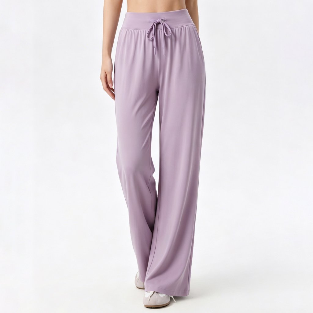 LAFIOLA - Celana Culottes Wanita Olahraga Wide Leg High Waist Drawstring Sport Gym Yoga (KATNISS)