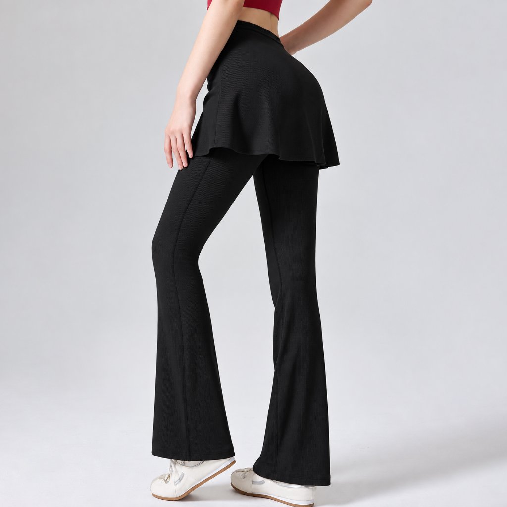 LAFIOLA - Celana Olahraga Wanita 2in1 Rok Flare Legging Sport Gym Yoga Pilates (JESS)