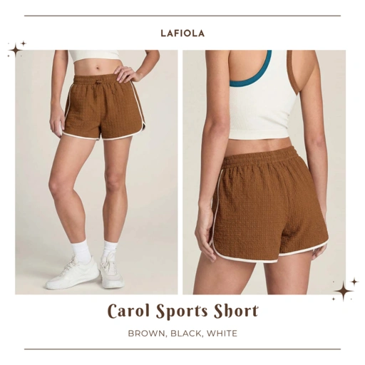 LAFIOLA - Celana Olahraga Wanita Pendek Pinggang Karet Athleisure Gym Yoga Pilates (CAROL)