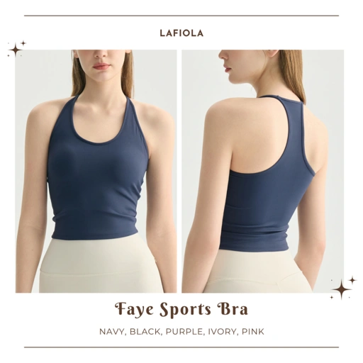 LAFIOLA - Atasan Sport Wanita Bra Olahraga Yoga Pilates Tanktop Racerback (FAYE)