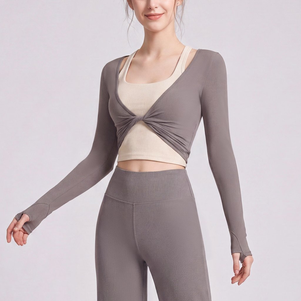 LAFIOLA - Bolero Wanita Lengan Panjang Crop Top Sport Outer Gym Yoga (ZARIA)
