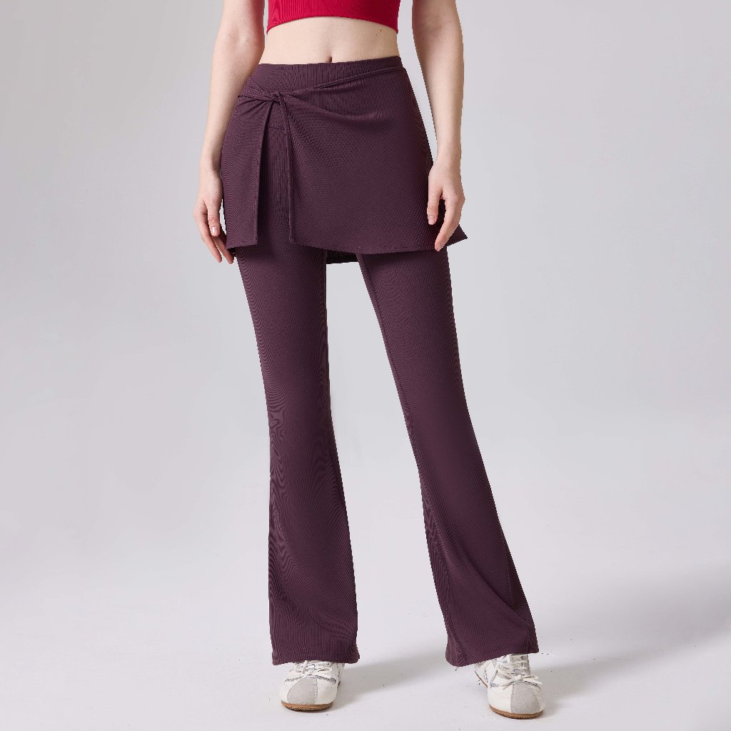 LAFIOLA - Celana Olahraga Wanita 2in1 Rok Flare Legging Sport Gym Yoga Pilates (JESS)