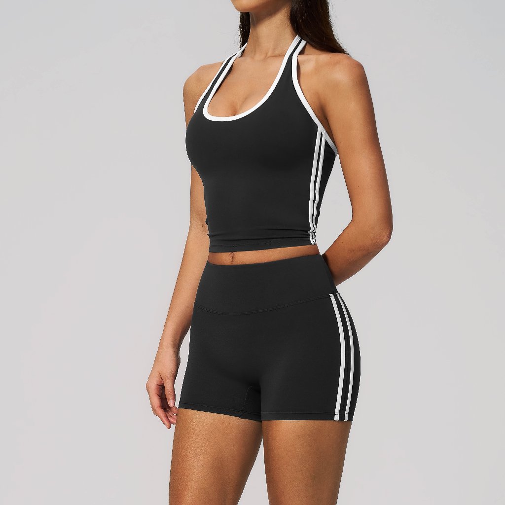 LAFIOLA - Atasan Sport Wanita Halter Top or Short Celana Pendek Gym Tennis Yoga Pilates (JOLIN)