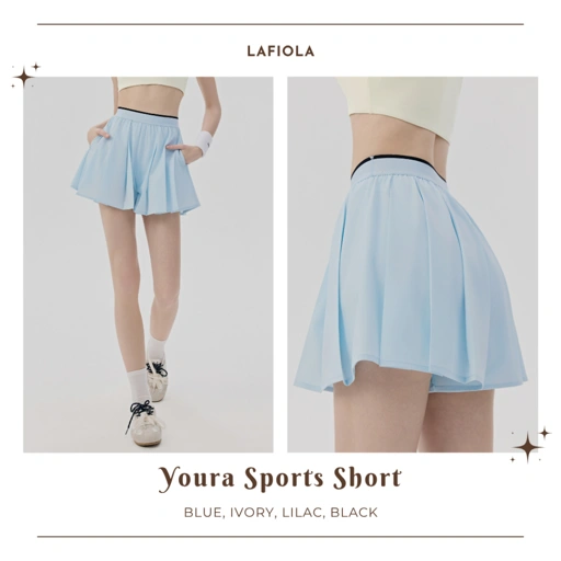 Image of LAFIOLA - Short Pants Wanita Celana Olahraga High Waist Stretch | Celana Gym Yoga Pilates (YOURA)