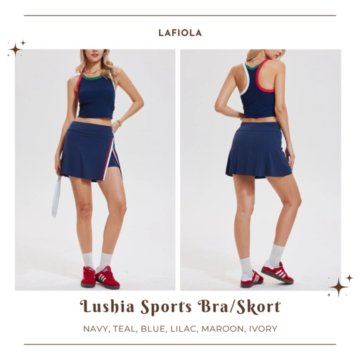 Image of LAFIOLA - Sport Tank Top Wanita or Rok Olahraga A Line Skort Padel Tennis Golf (LUSHIA)