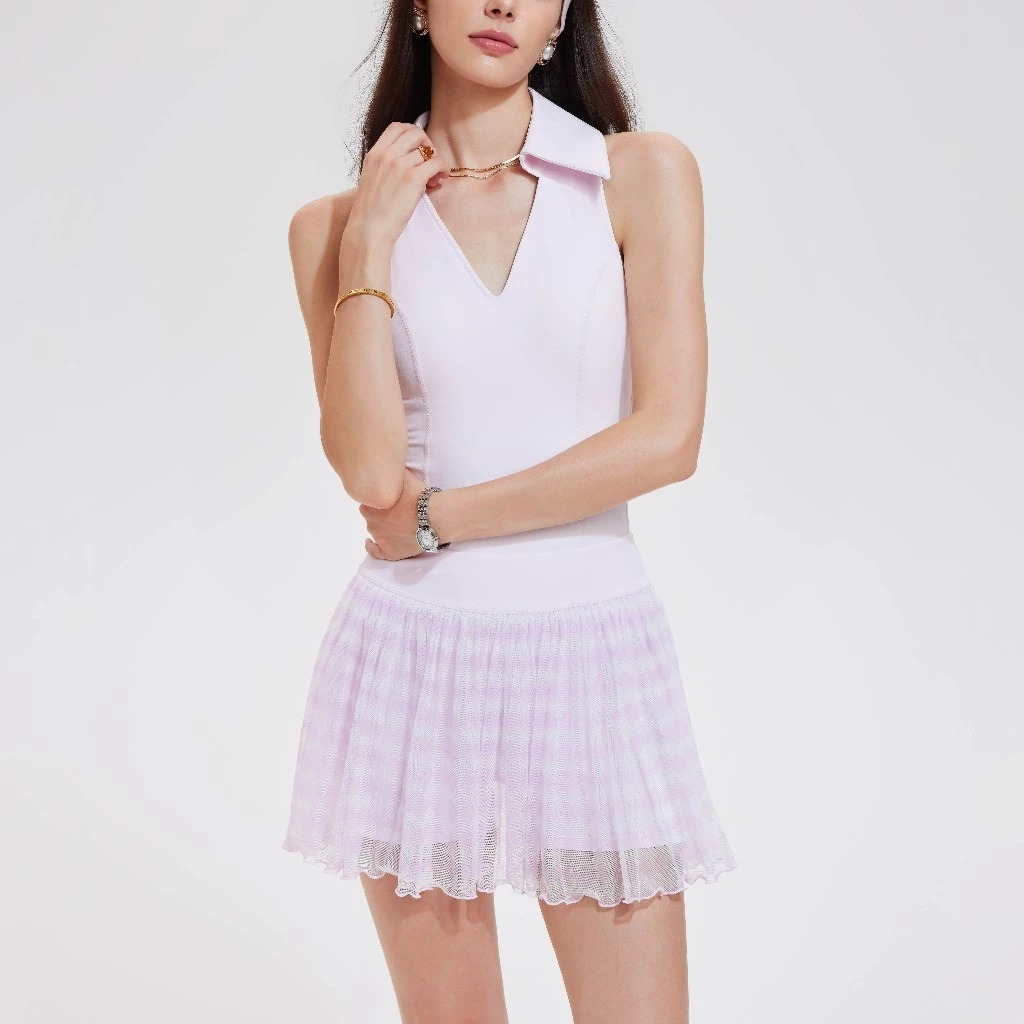 LAFIOLA - Sports Bra or Skort Olahraga Padel Rok Tennis Golf Argyle (LISTY)