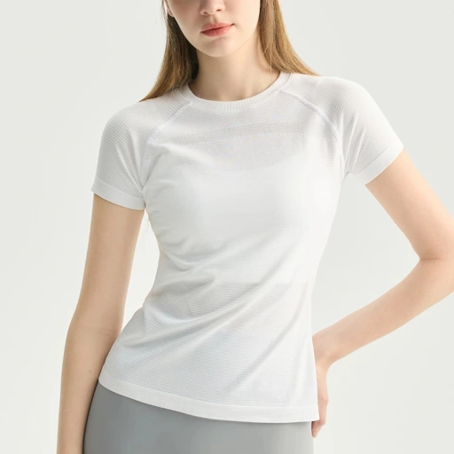 Image of LAFIOLA - Kaos Sport Wanita Slim Fit Quick Dry Stretch | Gym Yoga Running (ELOURA)