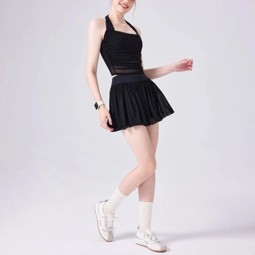 Image of LAFIOLA - Atasan Olahraga Wanita Halter Neck or Tennis Skirt High Waist Rok Padel Golf (SERLIA)