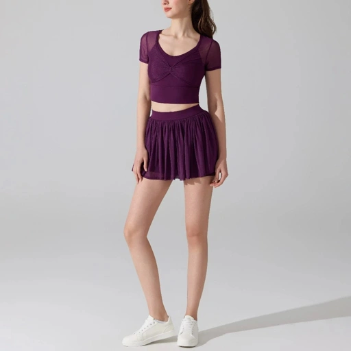 Image of LAFIOLA - Bratop Olahraga Wanita Slim Fit Mesh or Rok Padel Tennis High Waist Sportwear Wanita (MELISSE)