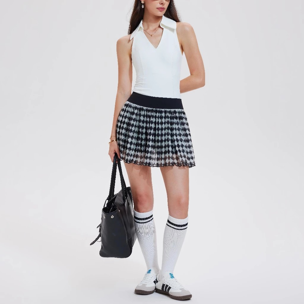 LAFIOLA - Sports Bra or Skort Olahraga Padel Rok Tennis Golf Argyle (LISTY)
