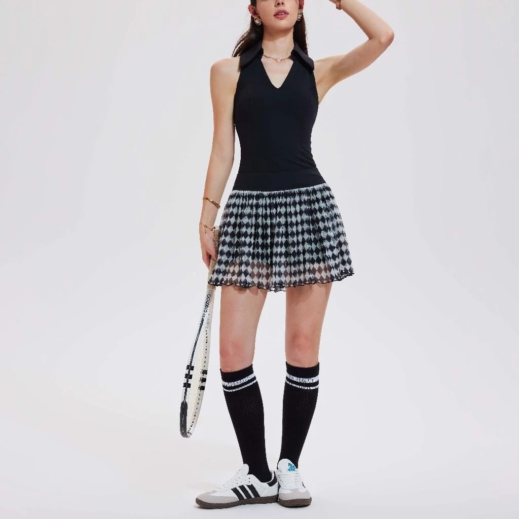 LAFIOLA - Sports Bra or Skort Olahraga Padel Rok Tennis Golf Argyle (LISTY)