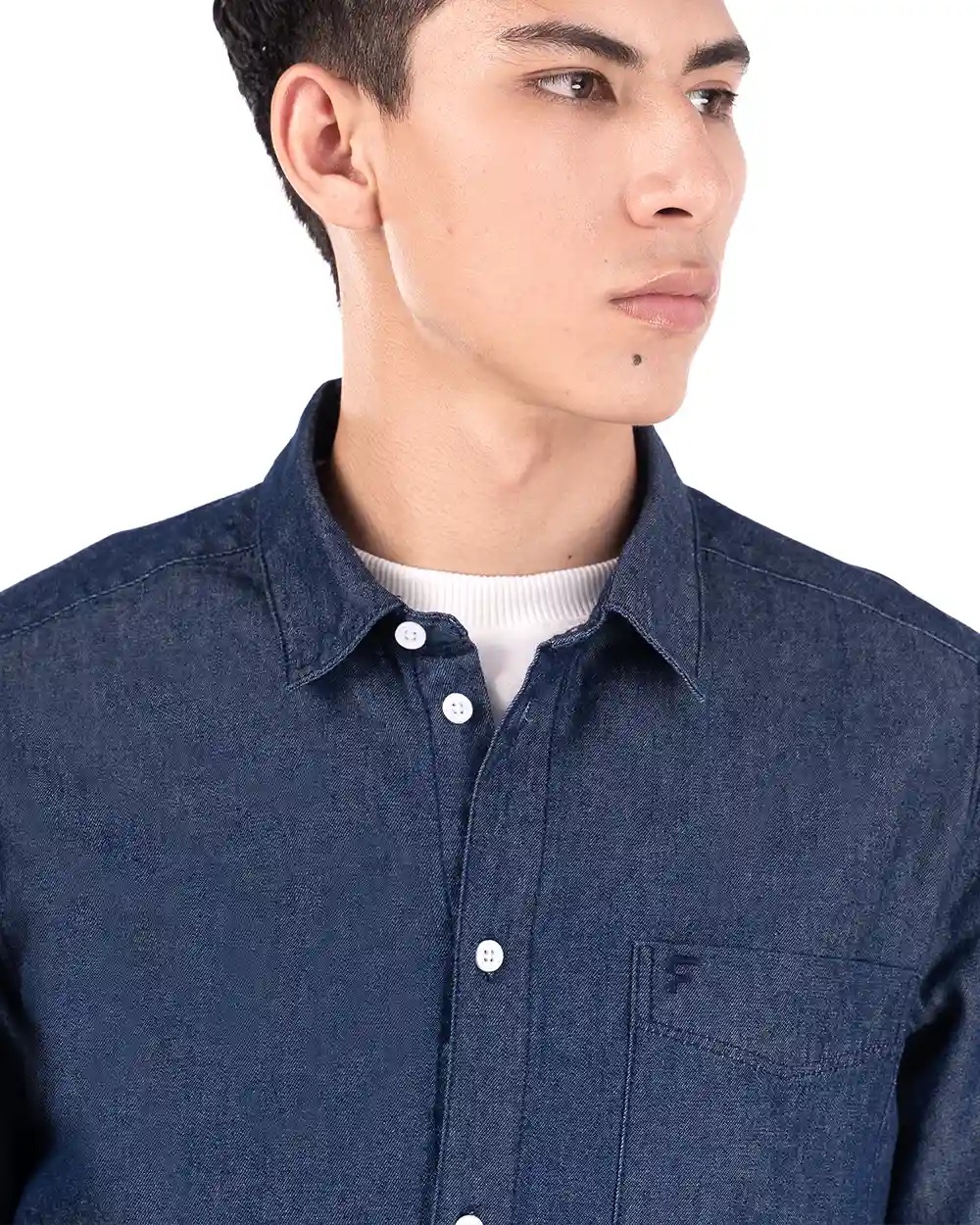 Basra Lightweight Denim Shirt Blue dan Light Blue