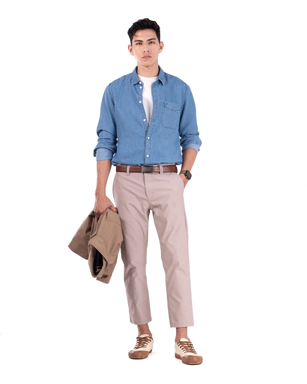 Basra Lightweight Denim Shirt Blue dan Light Blue