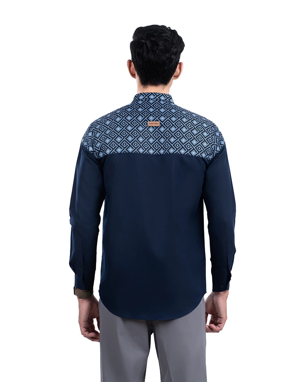 Baju Koko Pria Modern Fadkhera X Rumaysho 4.0 Lengan Panjang | Pendek Navy