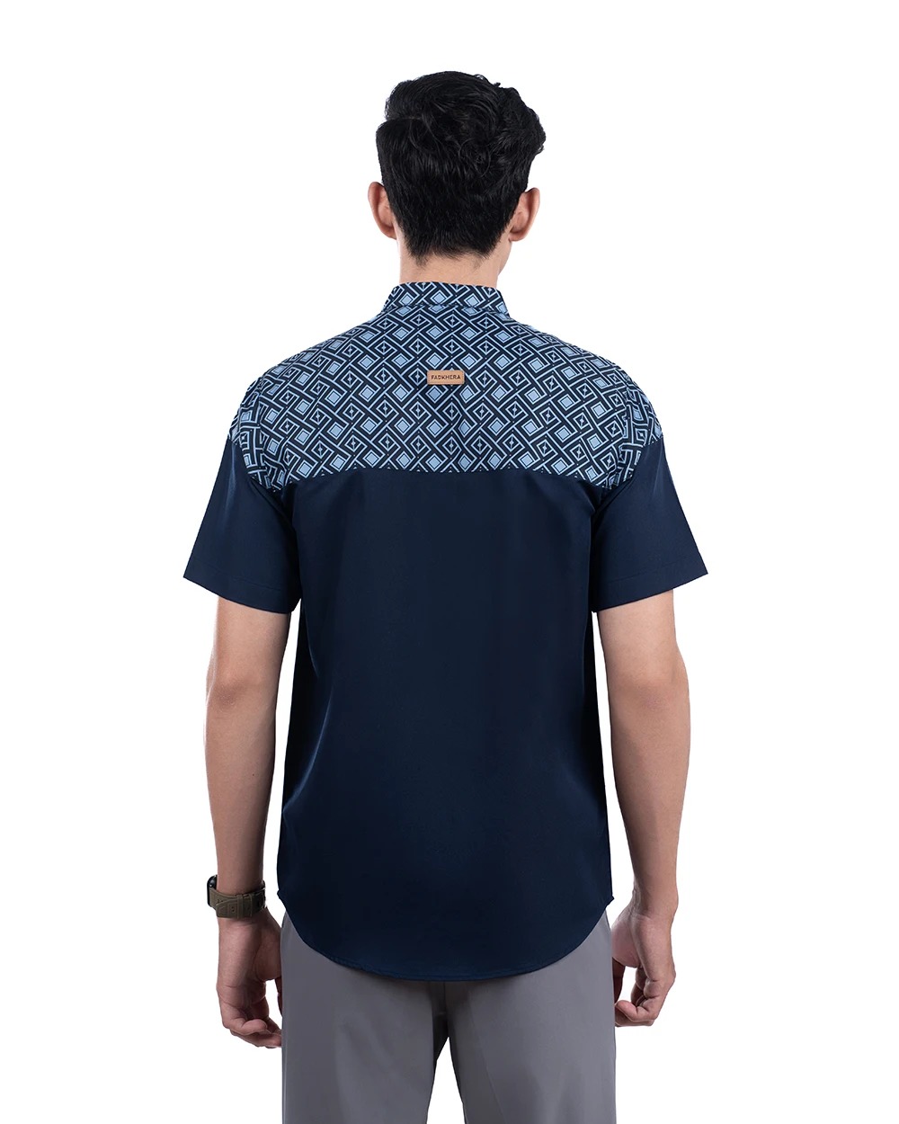 Baju Koko Pria Modern Fadkhera X Rumaysho 4.0 Lengan Panjang | Pendek Navy
