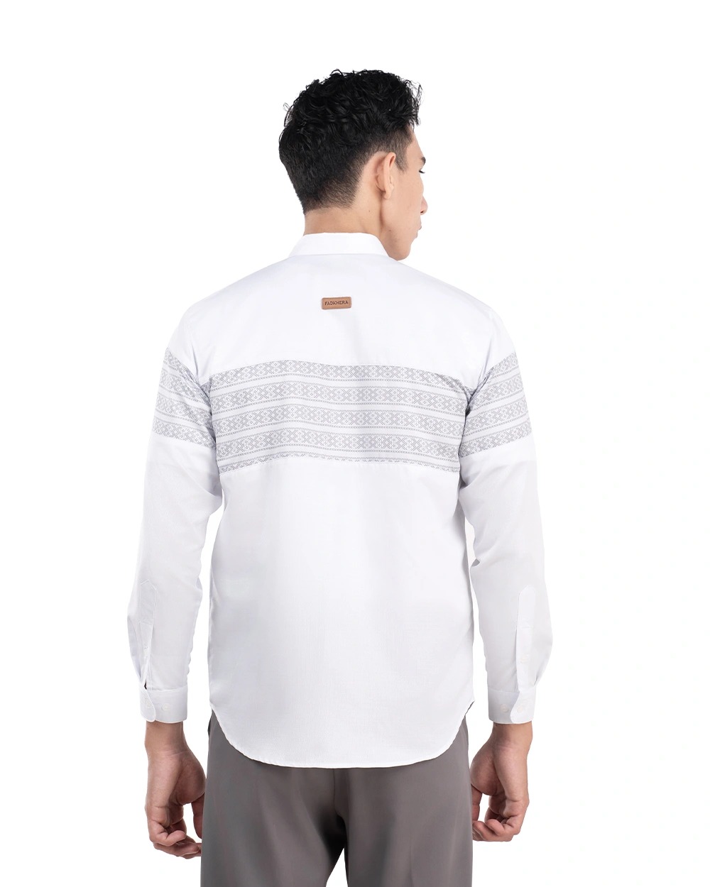 Baju Koko Pria Modern Khudair Lengan Panjang White