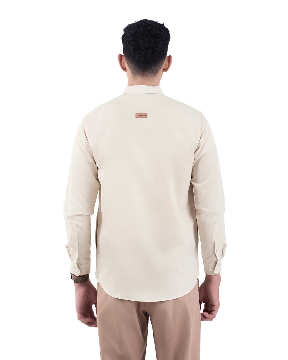 Baju Koko Pria Modern Khura Lengan Panjang | Pendek Light Cream