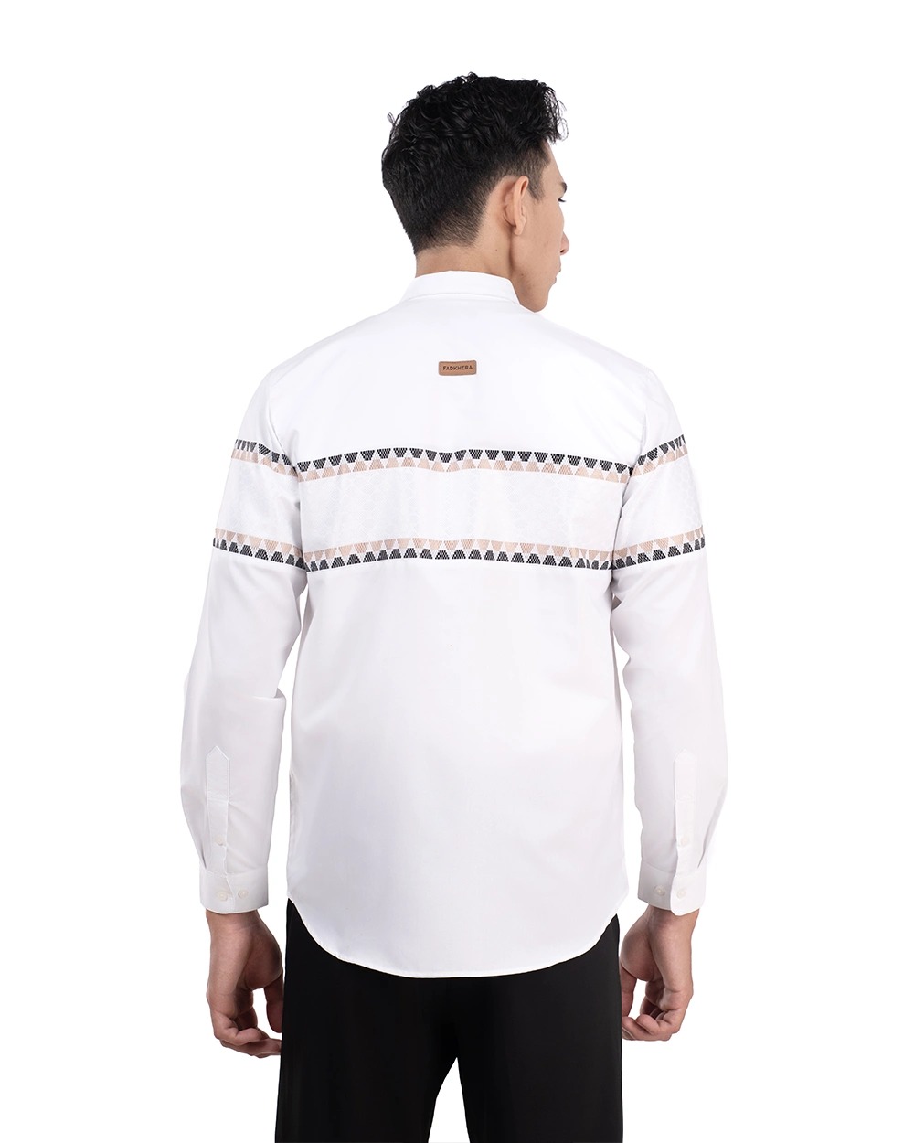 Baju Koko Pria Modern Syura | Syufa | Syudan Lengan Panjang Putih