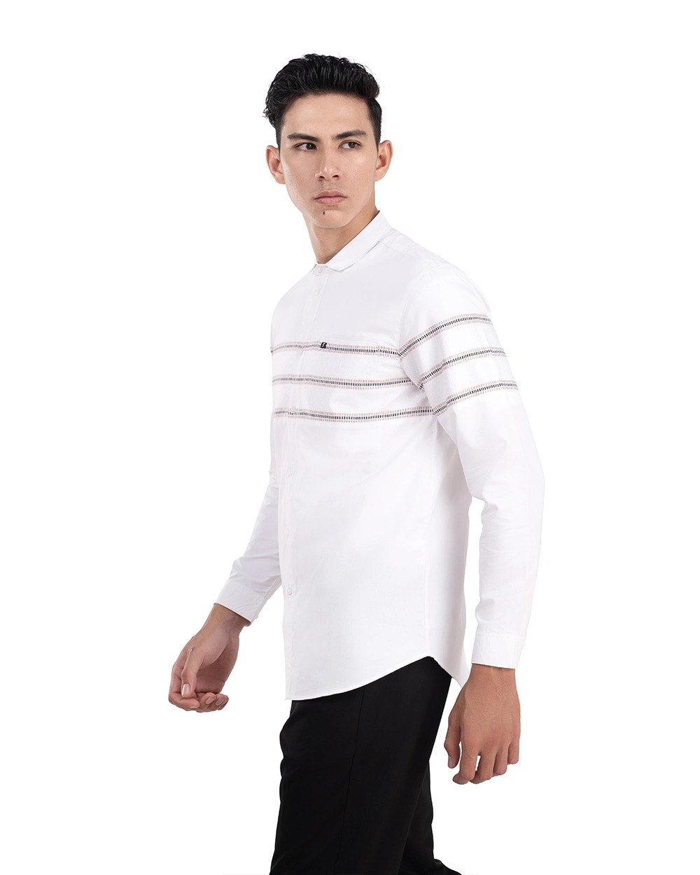 Baju Koko Pria Modern Syura | Syufa | Syudan Lengan Panjang Putih