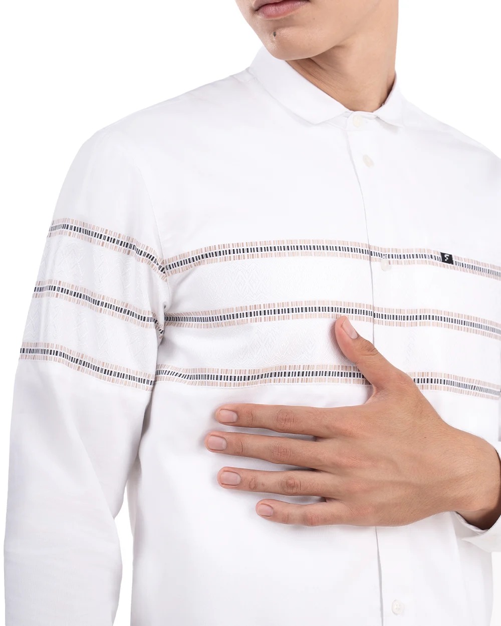 Baju Koko Pria Modern Syura | Syufa | Syudan Lengan Panjang Putih