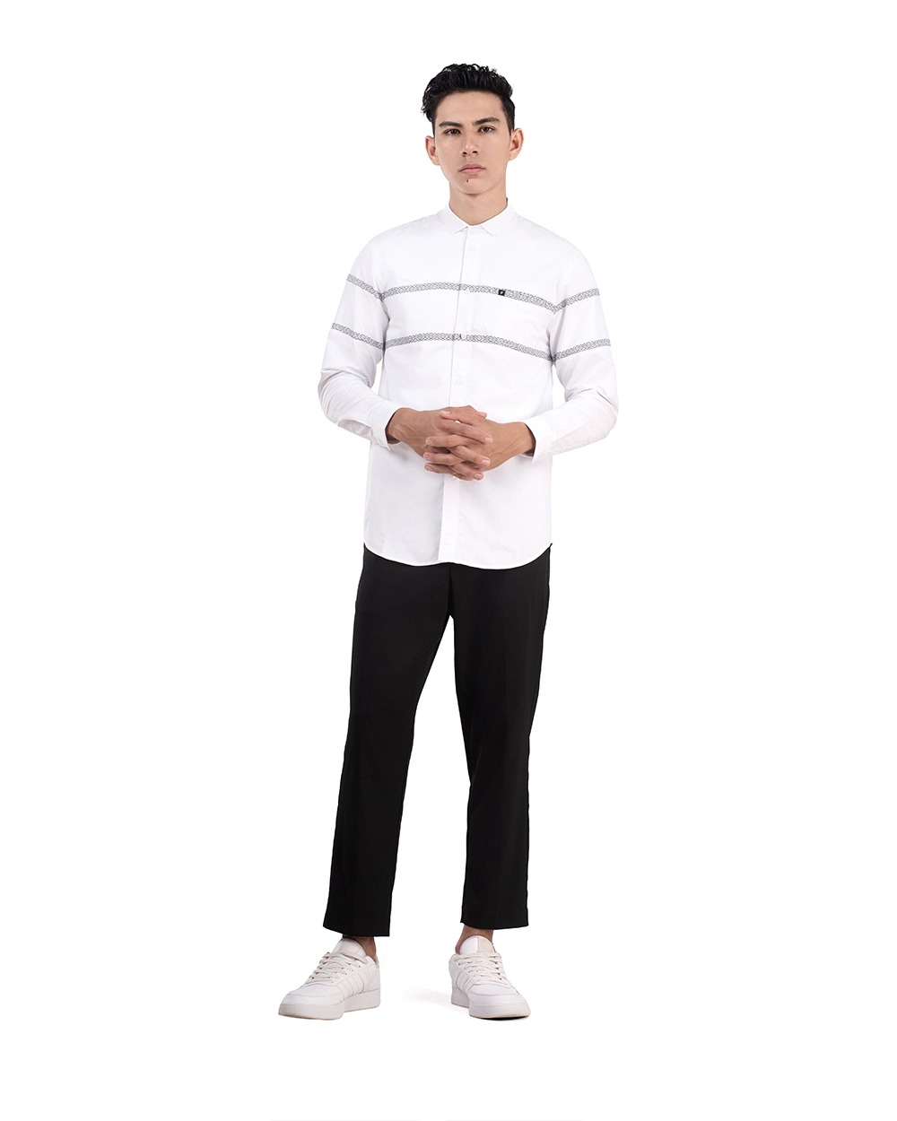 Baju Koko Pria Modern Syura | Syufa | Syudan Lengan Panjang Putih