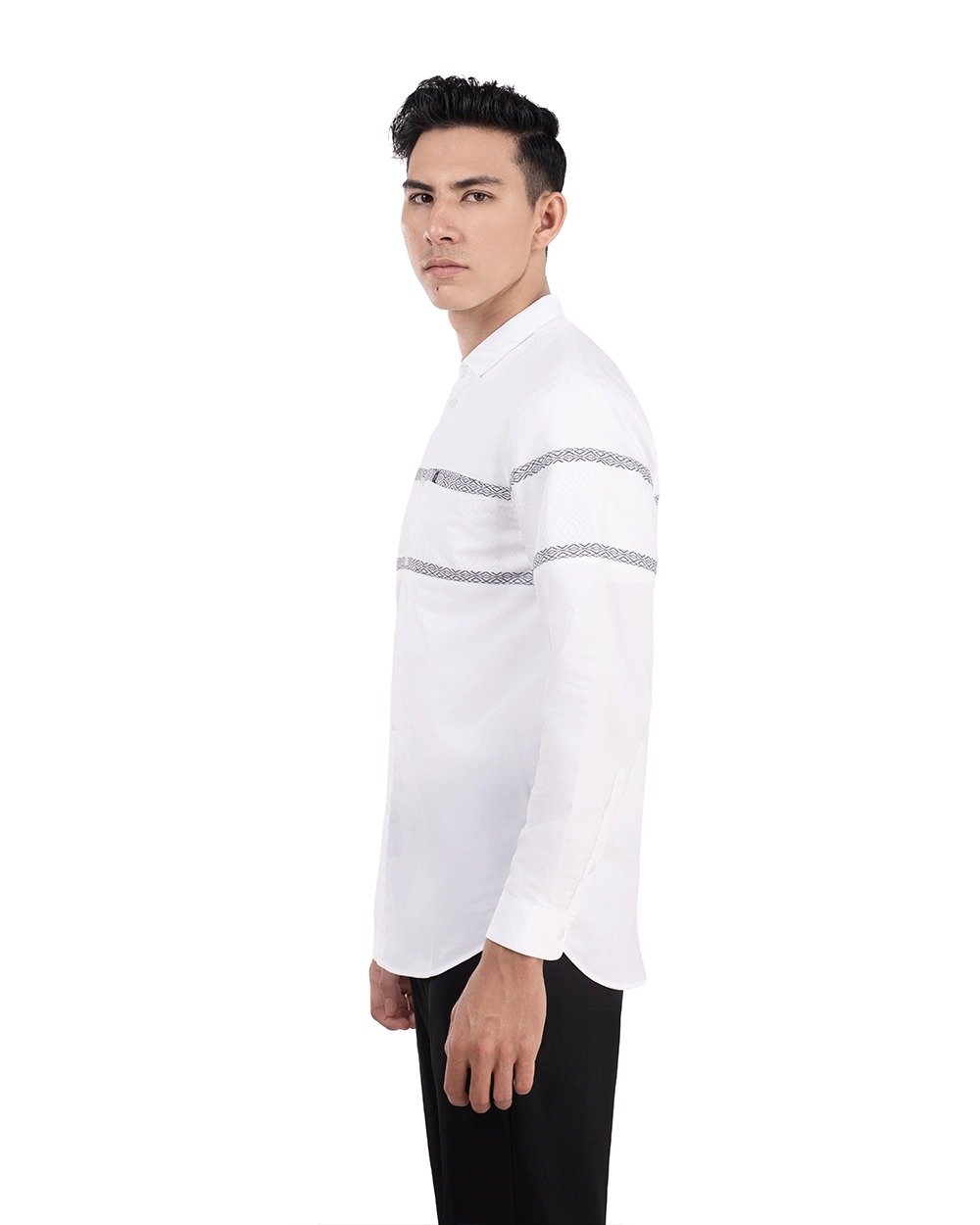 Baju Koko Pria Modern Syura | Syufa | Syudan Lengan Panjang Putih