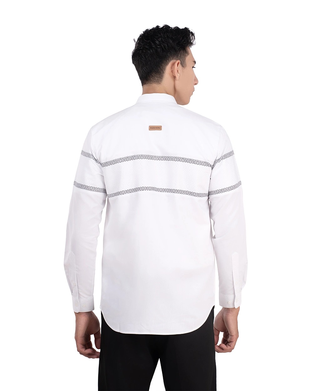 Baju Koko Pria Modern Syura | Syufa | Syudan Lengan Panjang Putih