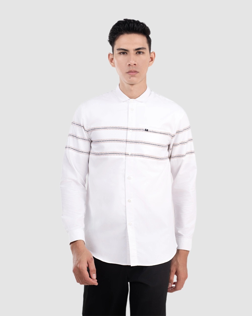 Baju Koko Pria Modern Syura | Syufa | Syudan Lengan Panjang Putih