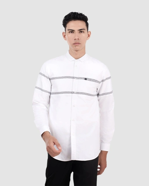 Baju Koko Pria Modern Syura | Syufa | Syudan Lengan Panjang Putih