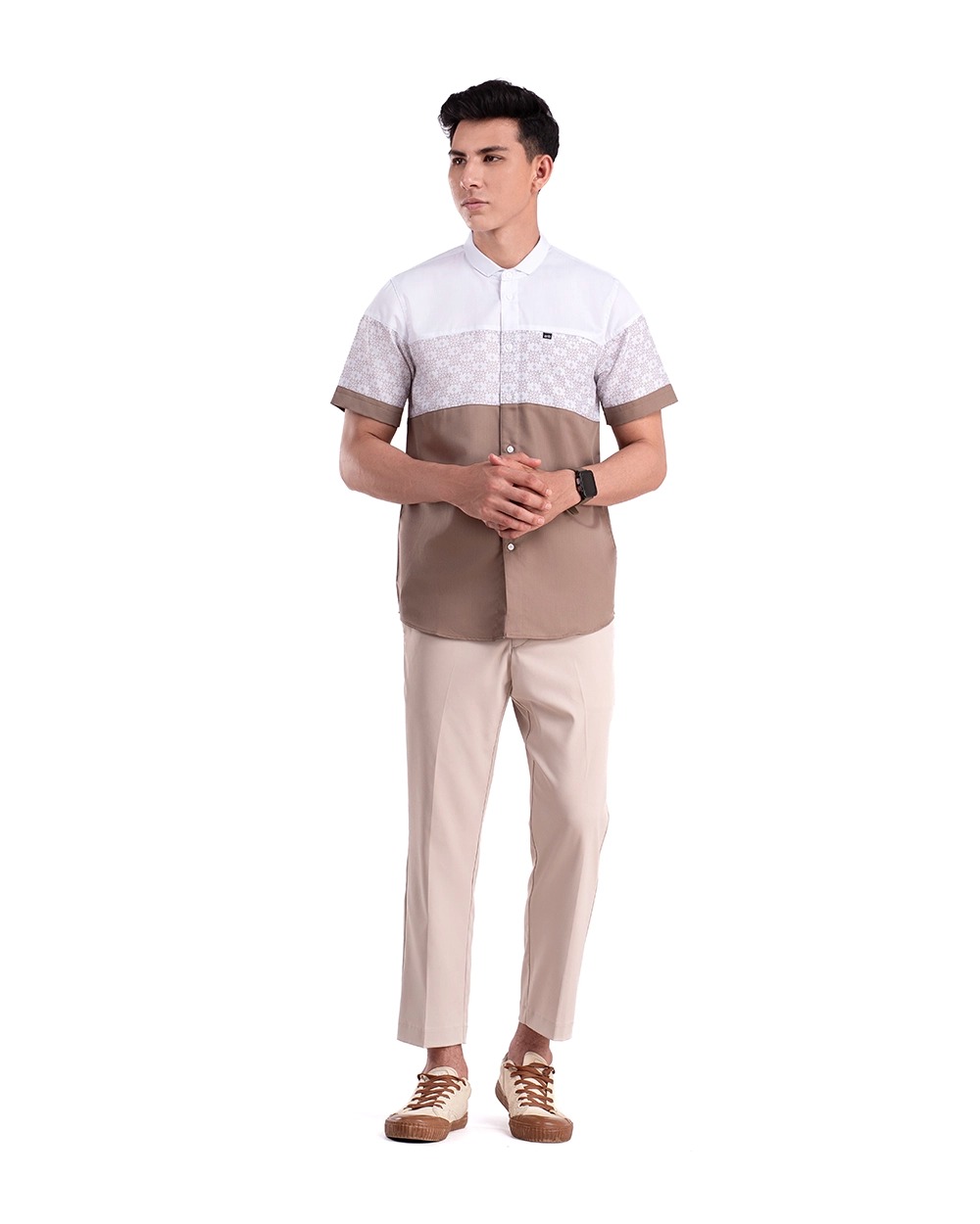 Baju Koko Pria Modern Fadkhera X ANB 6 Lengan Panjang | Pendek Sand