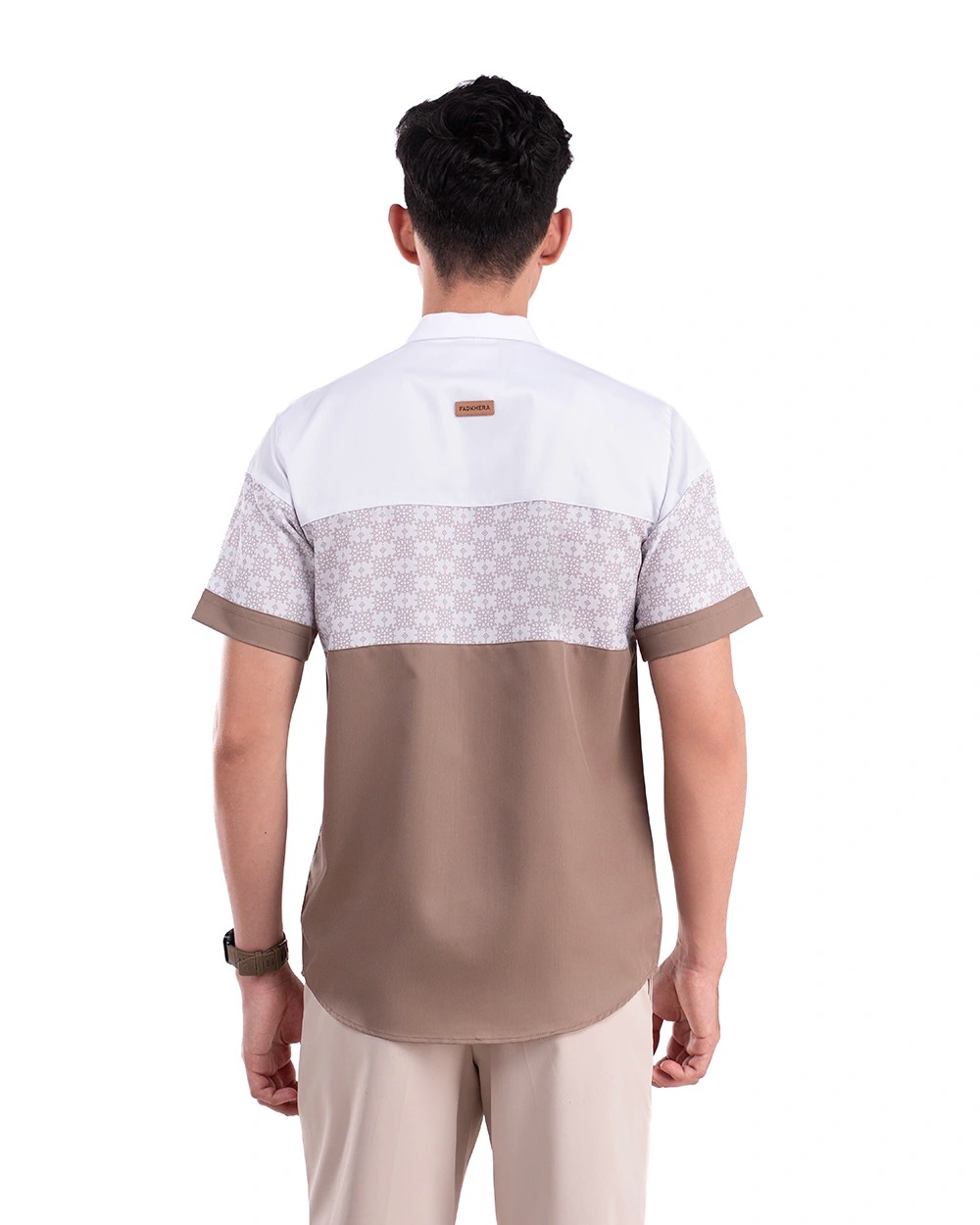 Baju Koko Pria Modern Fadkhera X ANB 6 Lengan Panjang | Pendek Sand